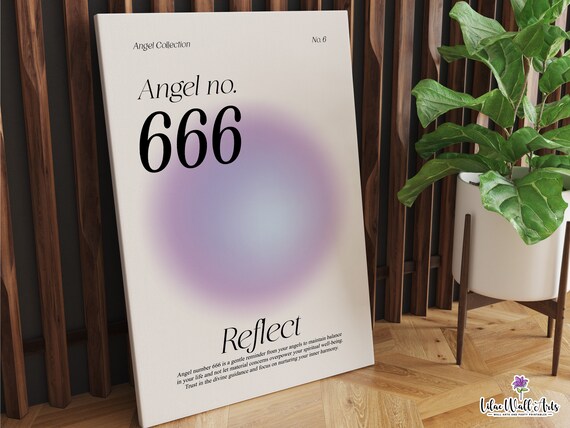 Angel Number 666 Reflect Purple Aura Inner Harmony Spiritual Poster