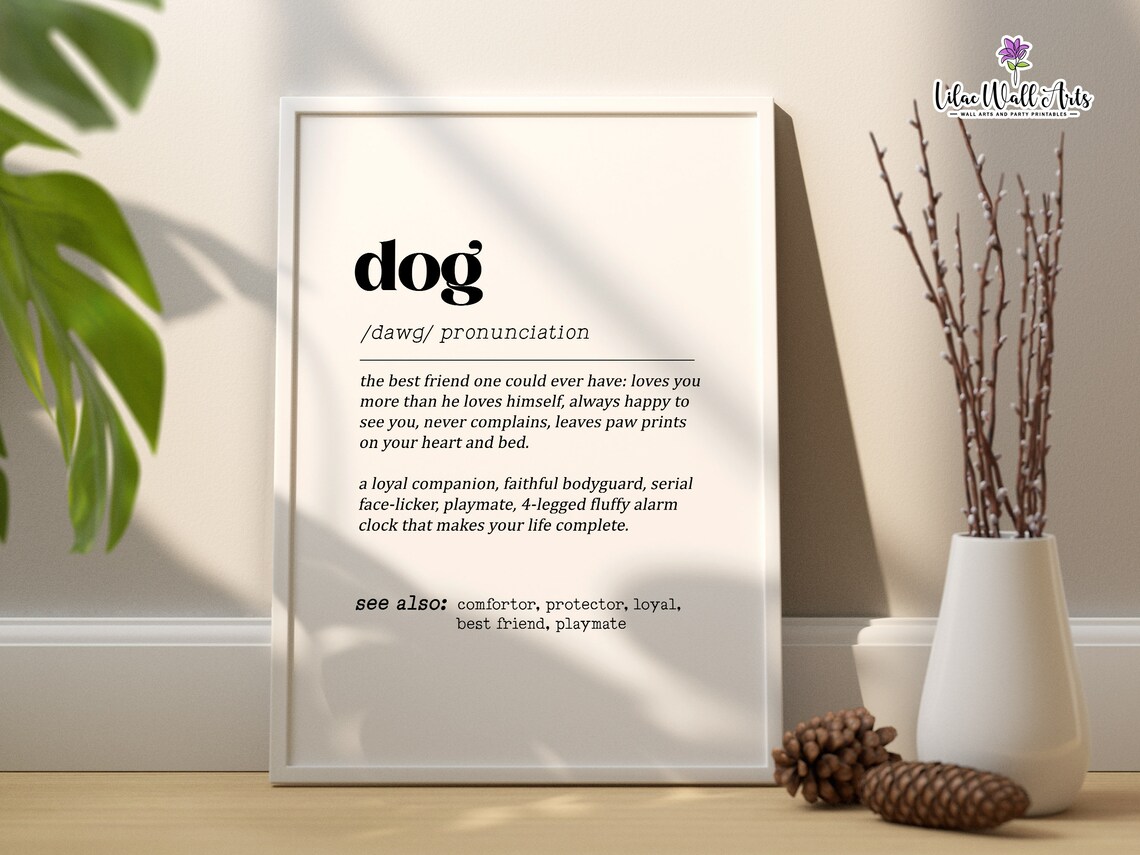 Dog Definition Funny Dog Decor Art Print - Image 6