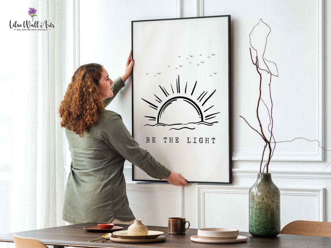 Be The Light Sunrise Line Art Motivational Minimalist Poster - Image 4