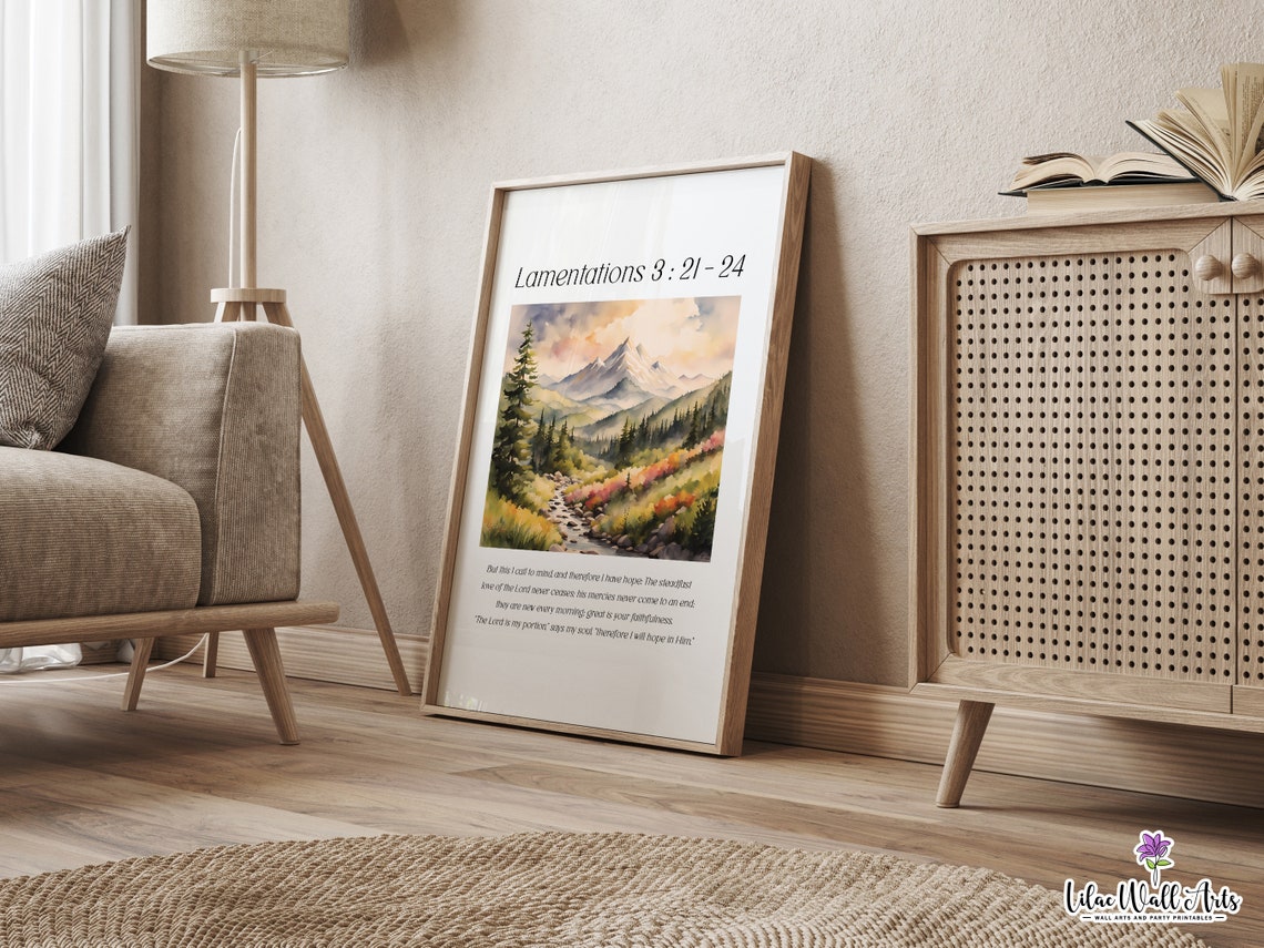 Lamentations 3 23 Print Christian Home Dcor Scripture Faith Wall Art Christian Wall Dcor Modern Christian Print Verse - Image 4