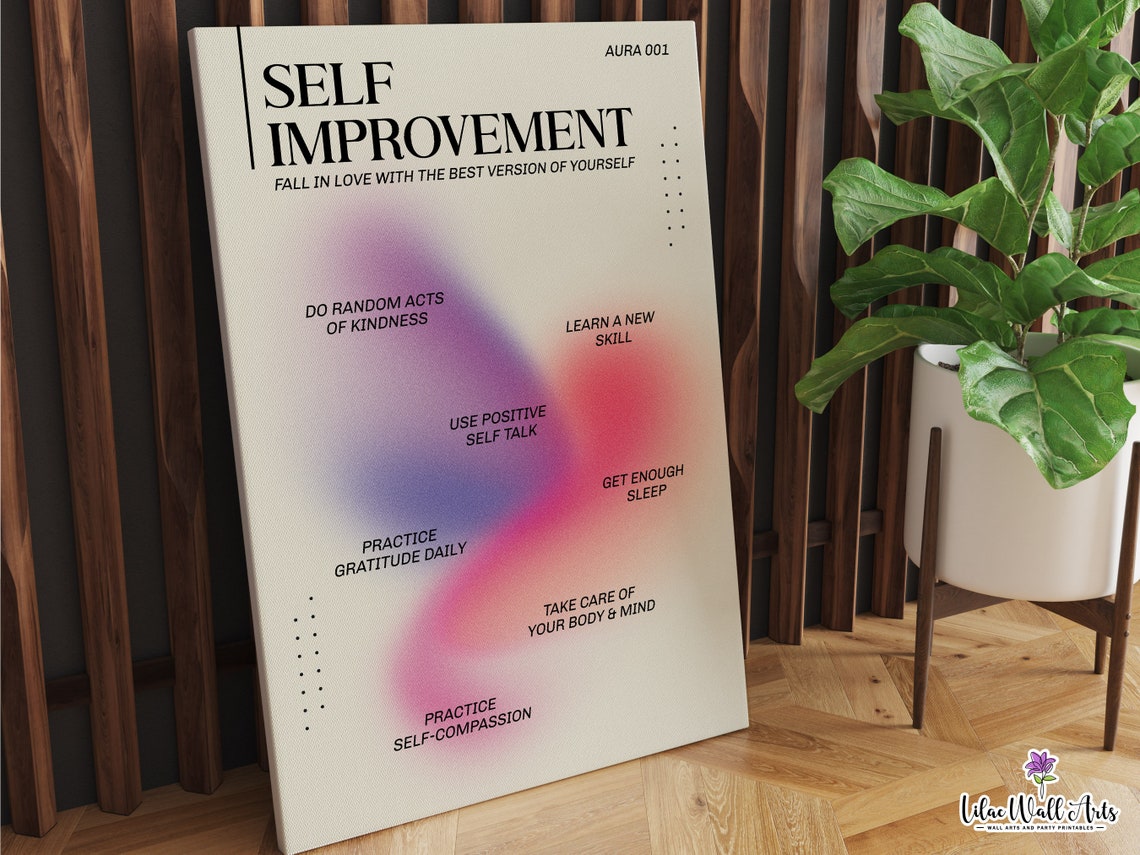 Love Yourself Self Improvement Aura Poster Mental Health Poster Aura Print Spiritual Therapy Poster Self Love Poster Angel Energy Poster