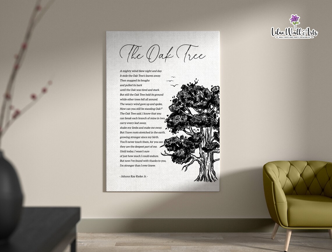 Oak Tree Poem by Johnny Ray Ryder Jr, Art Print - Image 4