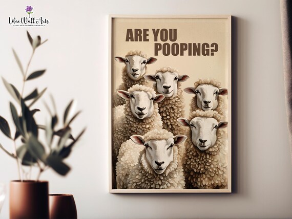 Are You Pooping Neutral Bathroom Art Over The Toilet Wc Poster Poop Wall Art Cute Bathroom Art Funny Bathroom Sign Wash Room Decor