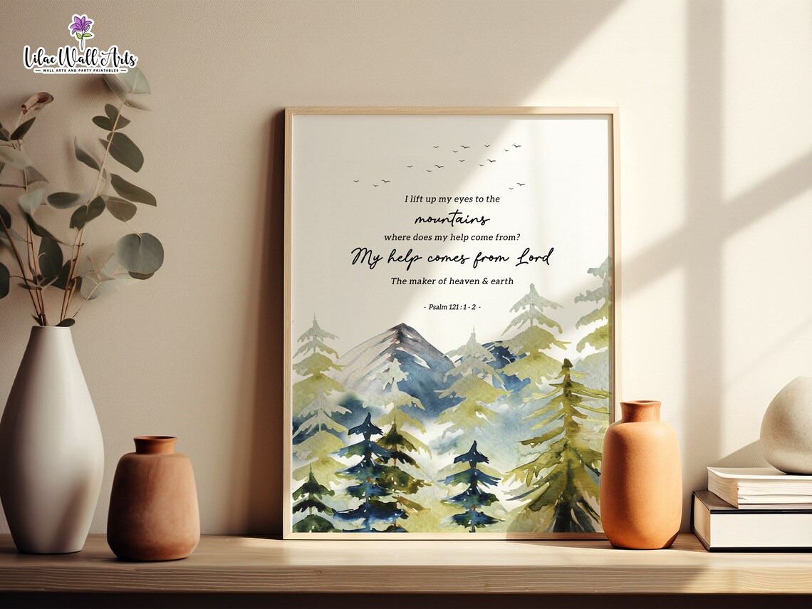 Psalm 121 Print, Christian Scripture Wall Art - Image 3