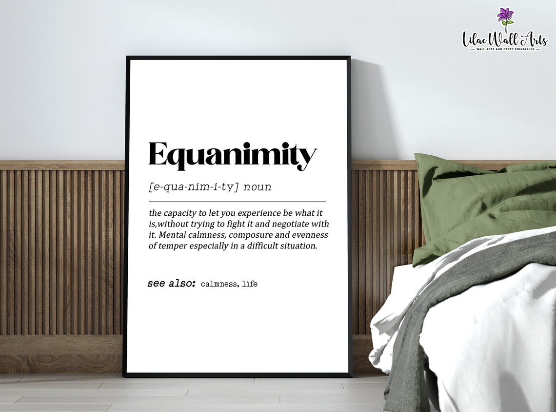 Equanimity Definition Dictionary Art Print - Image 4