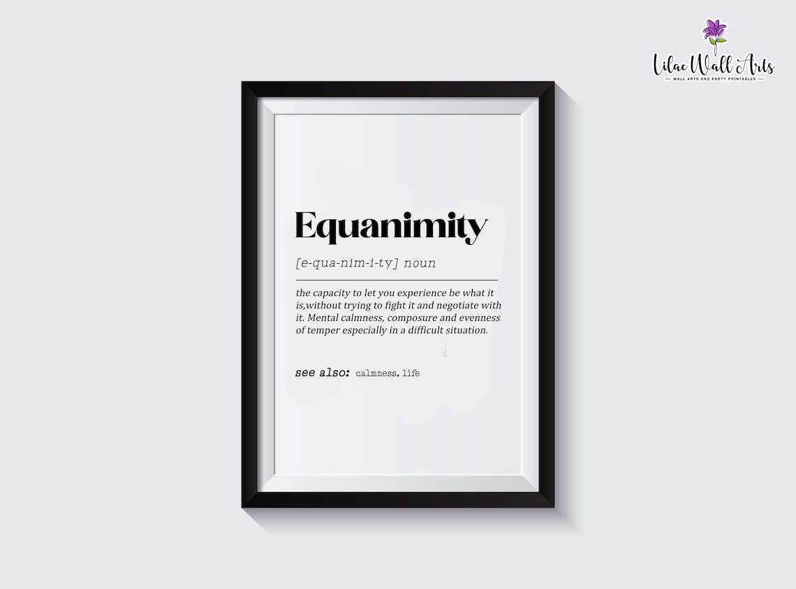 Equanimity Definition Dictionary Art Print - Image 3