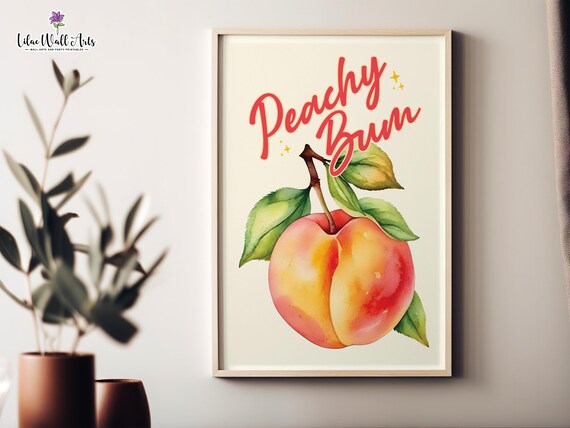 Peach Bathroom Decor Nice Bum Print Cute Bathroom Art Wc Poster Funny Toilet Print Butts Wall Art Funny Toilet Poster Toilet Humor