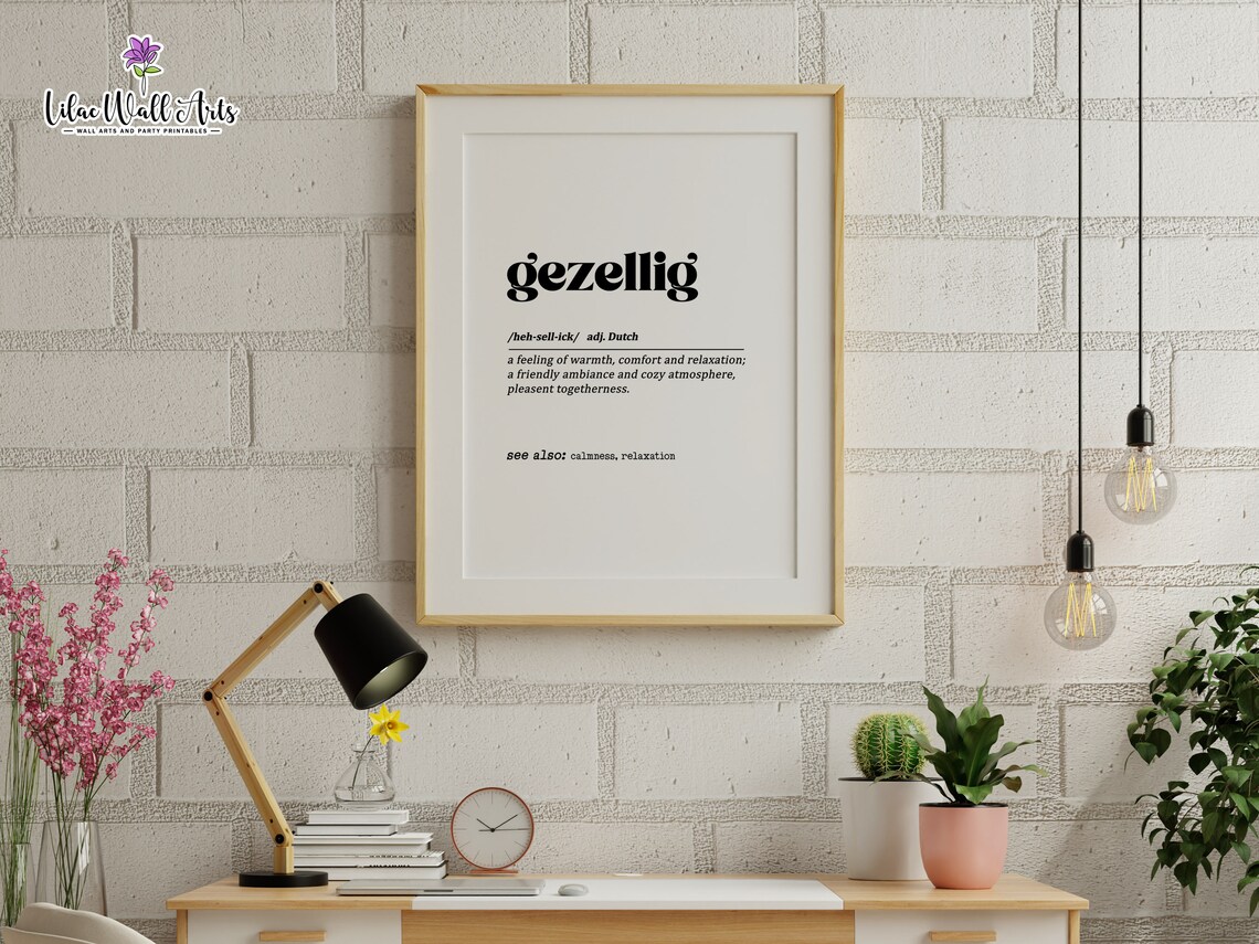 Gezellig Definition Art Print, Dutch Wall Art - Image 6