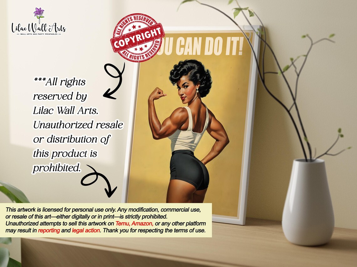 Fitness Wall Art for Women, Home Gym Poster - Image 3