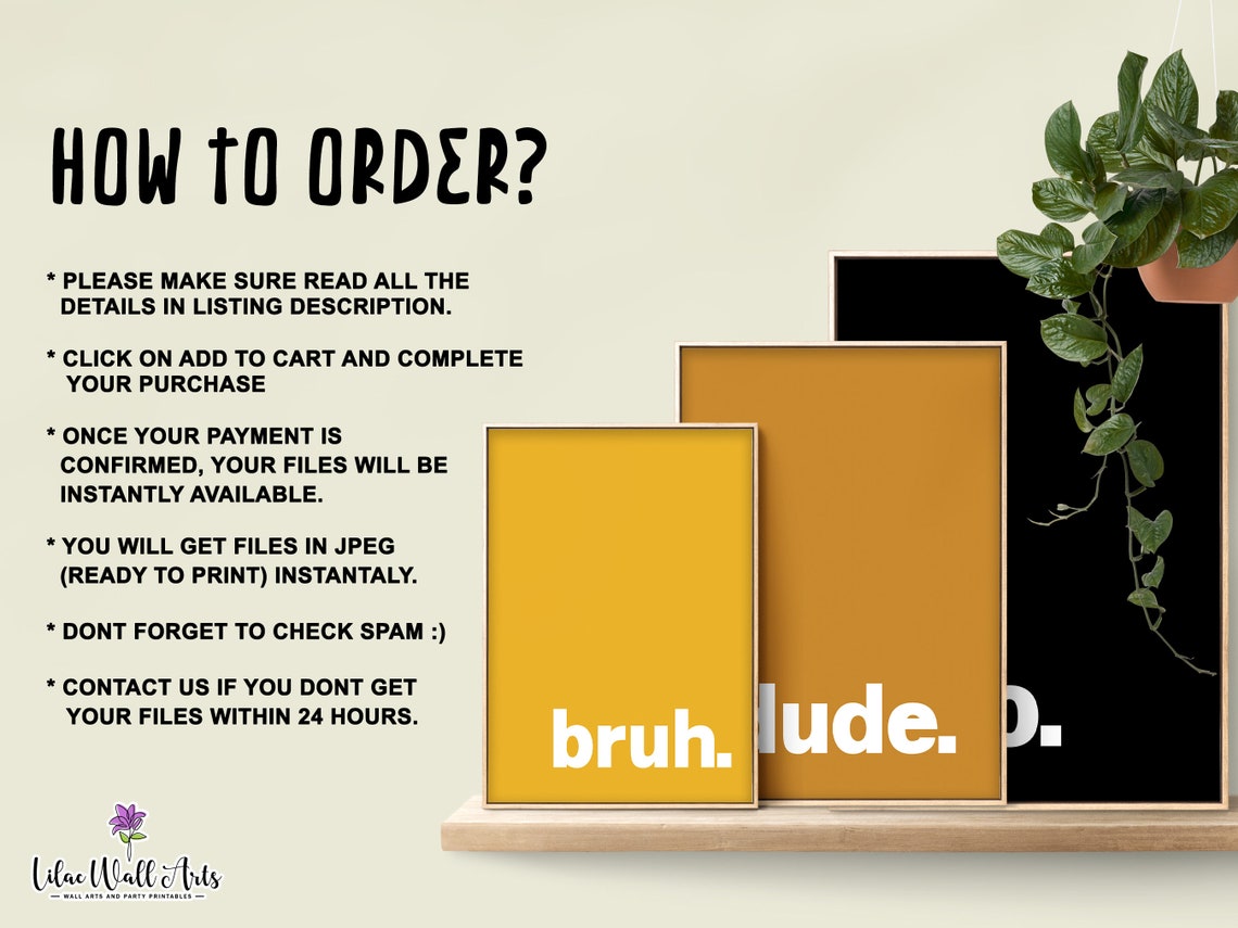 Bro Dude Bruh Minimalist Trio Black Mustard Yellow Typography Poster - Image 4