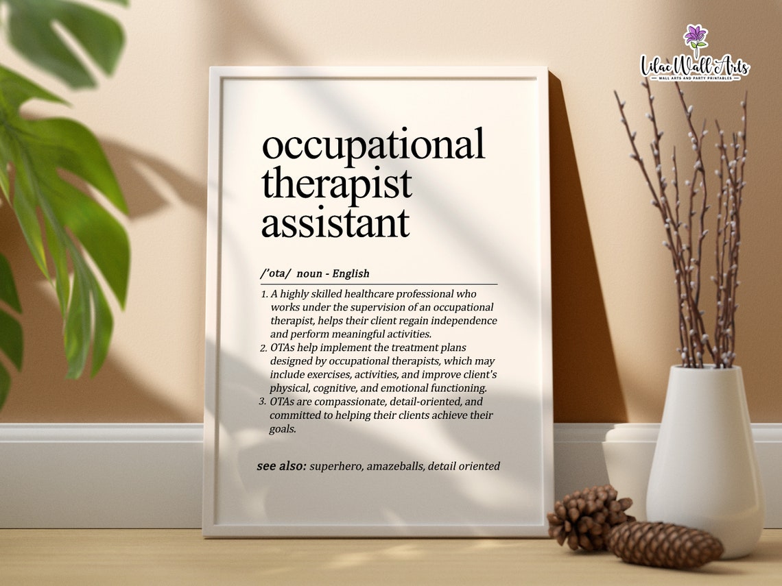 Occupational Therapist Assistant Definition Healthcare Gift Wall Print