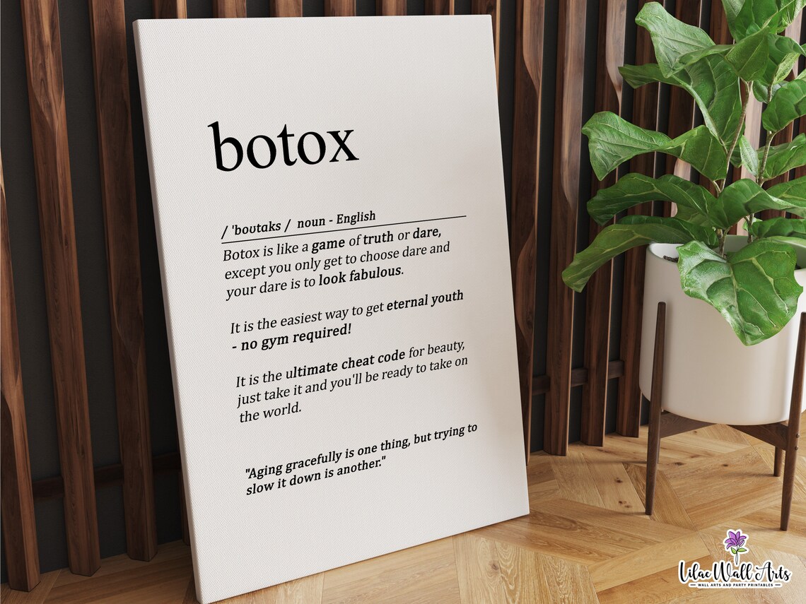 Botox Definition Funny Beauty Clinic Dictionary Style Print Artwork - Image 5