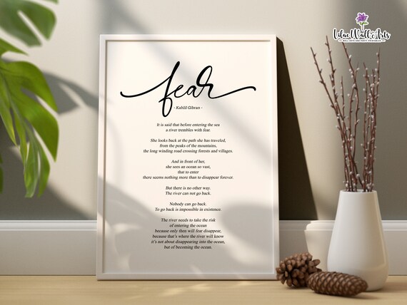 Fear Poem, Khalil Gibran Minimal Wall Art Print