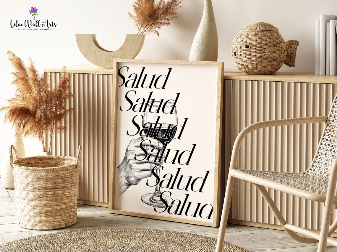 Salud Poster Cheers Wall Art Bar Art Eat Drink Cheers Sign Cheers Glasses Print Happy Hour Print Cheers Art Print Aesthetic Bar Cart - Image 6