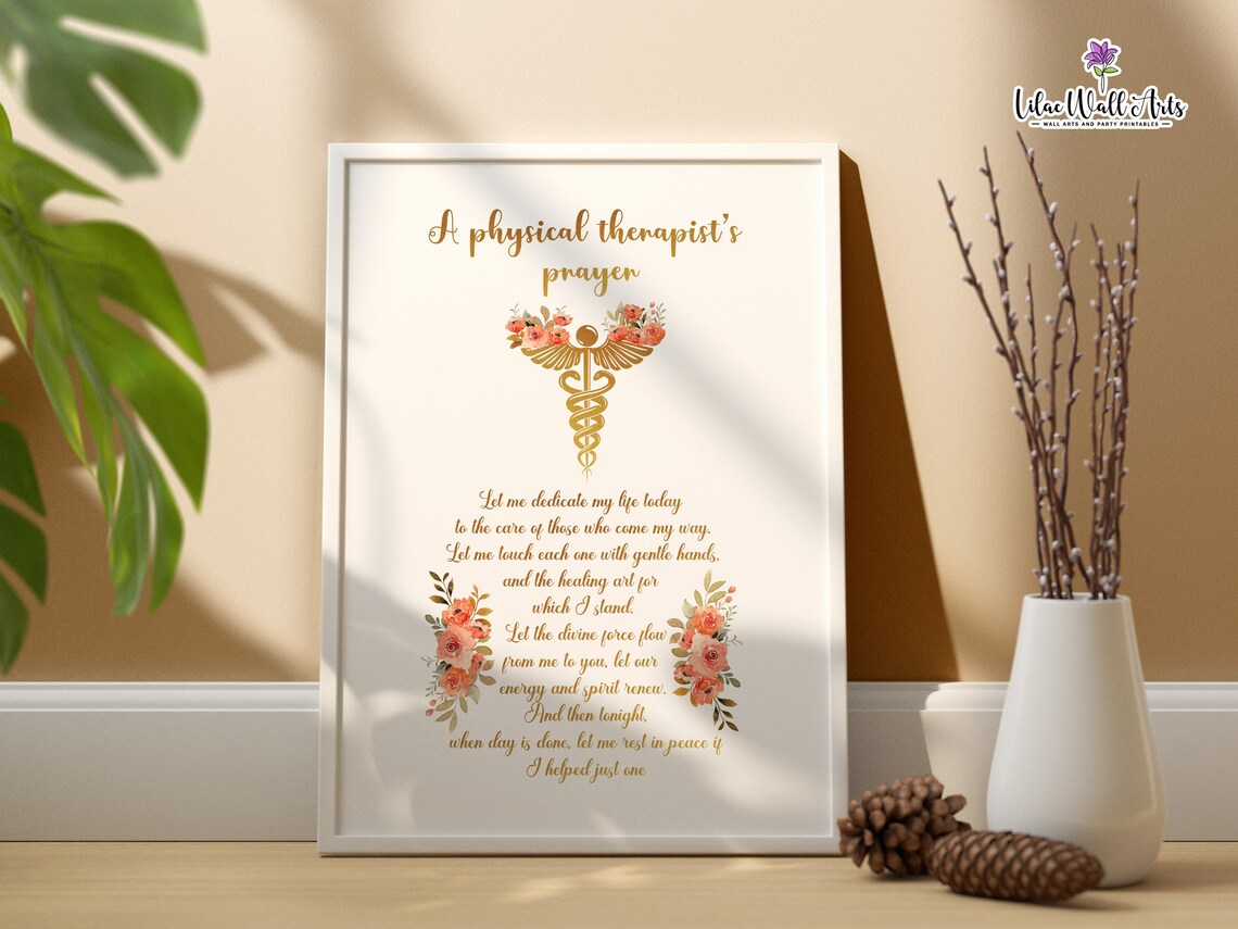 Physical Therapist Prayer, Physiotherapy Art Print