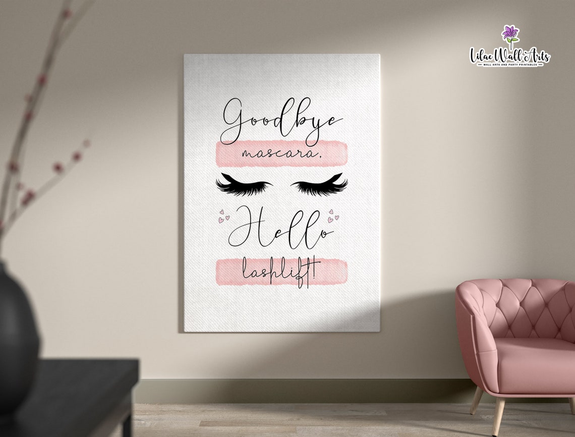 Goodbye Mascara Hello Lash Lift Poster Eyelash Salon Wall Decor - Image 5