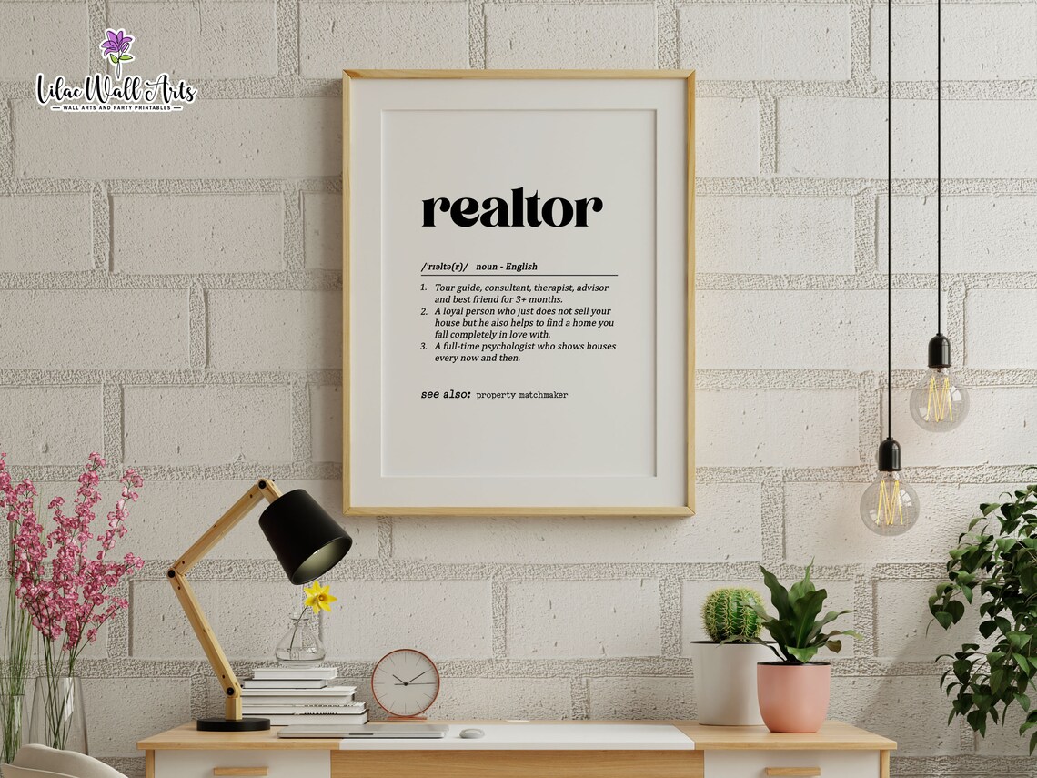Realtor Definition Funny Real Estate Agent Dictionary Art Poster - Image 2