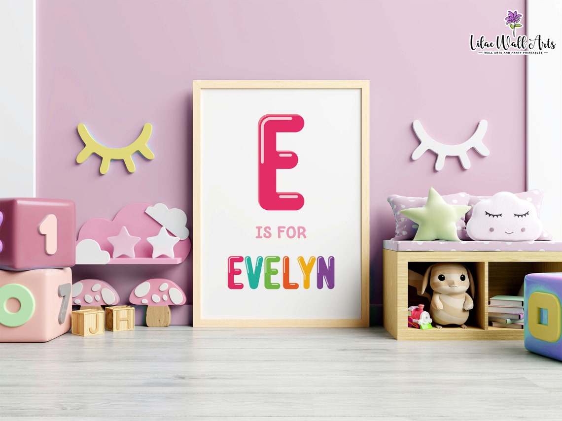 S Is For Sophia Personalized Name Initial Kids Room Art Poster - Image 5
