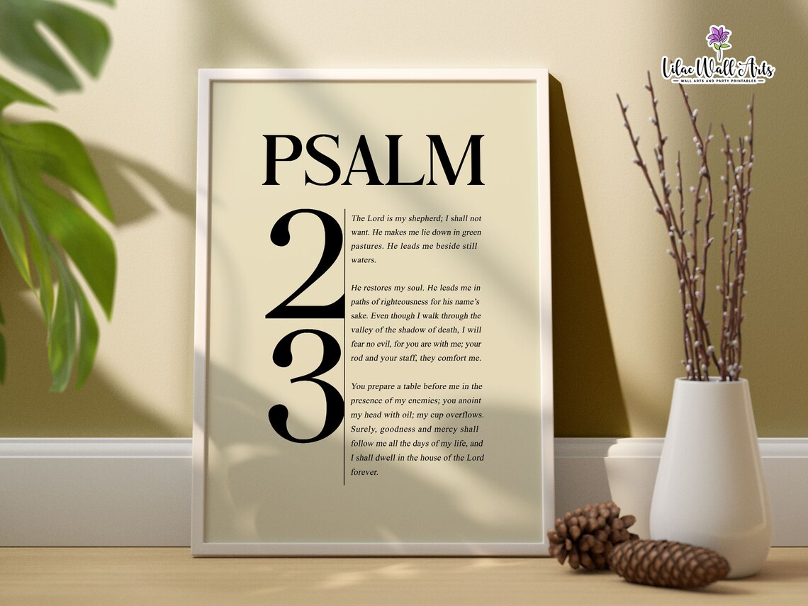 Psalm 23 The Lord Is My Shepherd Minimalist Bible Verse Art Print - Image 3