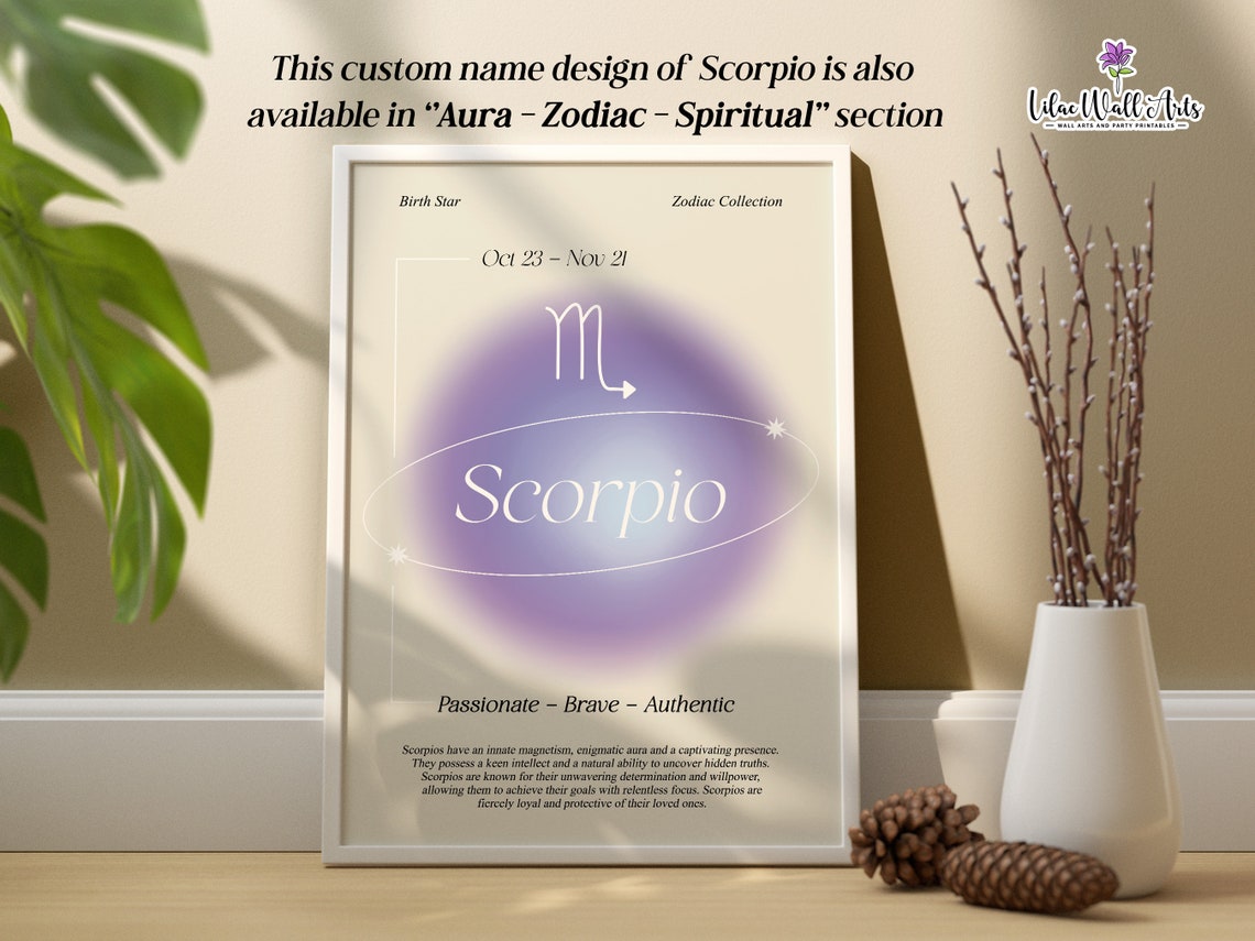 Personalized Scorpio Zodiac Aura Poster Custom Name Birthday Gift - Image 4