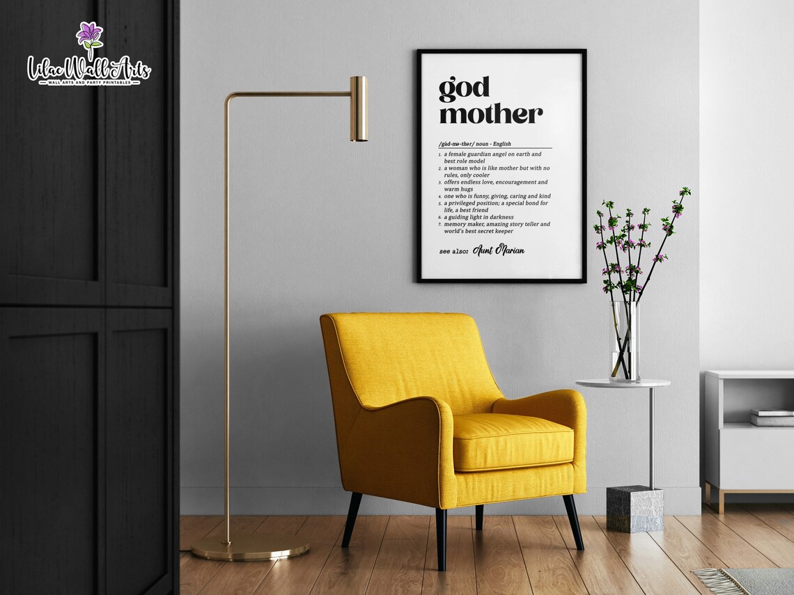 Godmother Definition Baptism Gift, Personalized Art Print - Image 6