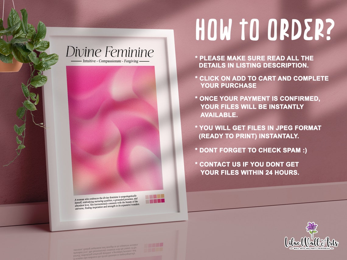 Divine Feminine Pink Aura Silk Wave Canvas Spiritual Gift Poster - Image 3