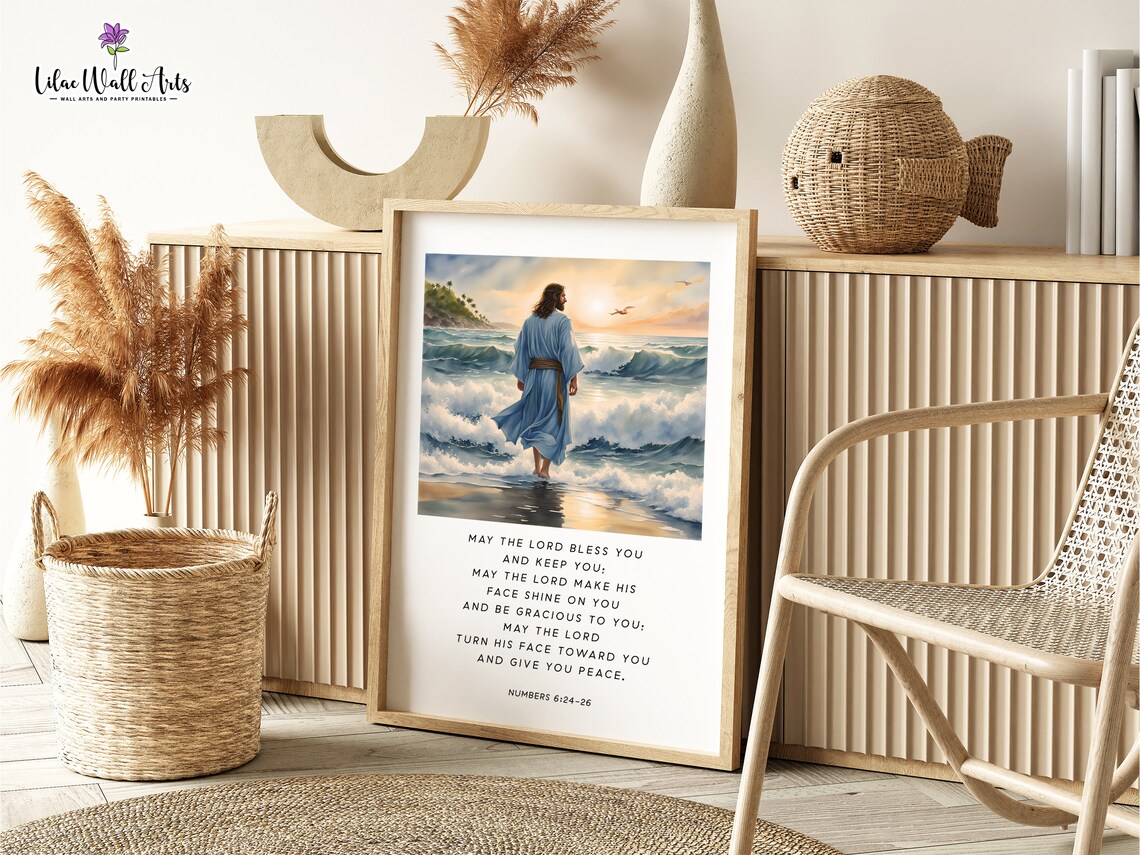 May The Lord Bless You Jesus Seaside Watercolor Numbers 624 26 Poster - Image 6