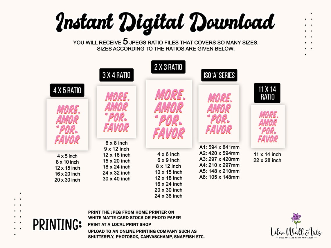 More Amor Por Favor Bold Pink Typography Maximalist Wall Poster - Image 2