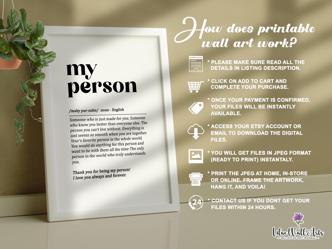 My Person Definition Art Print, Best Friend Gift - Image 3