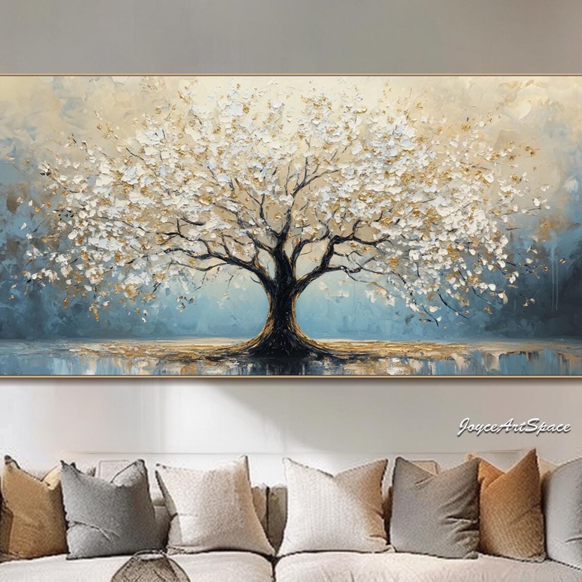 Abstract Tree Oil Painting, Landscape Wall Art Print