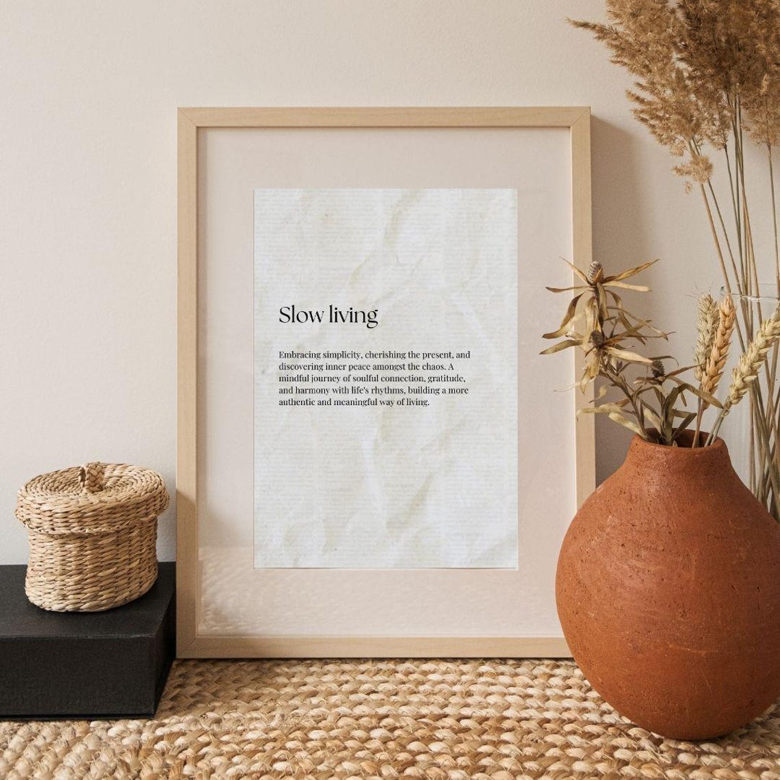 Slow Living Manifest Wall Art Decor Gift - Image 2