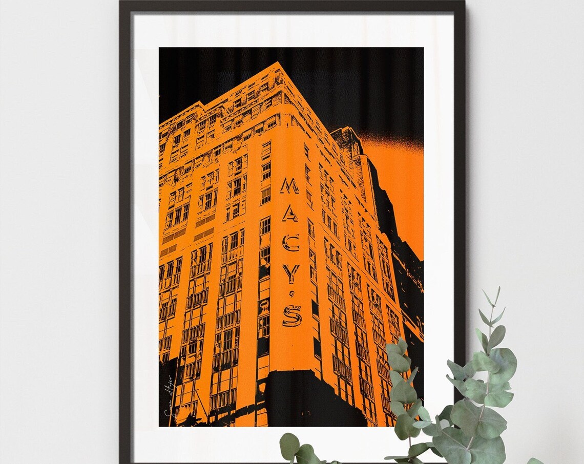 Neon New York Cityscape Art Print Abstract Travel Poster