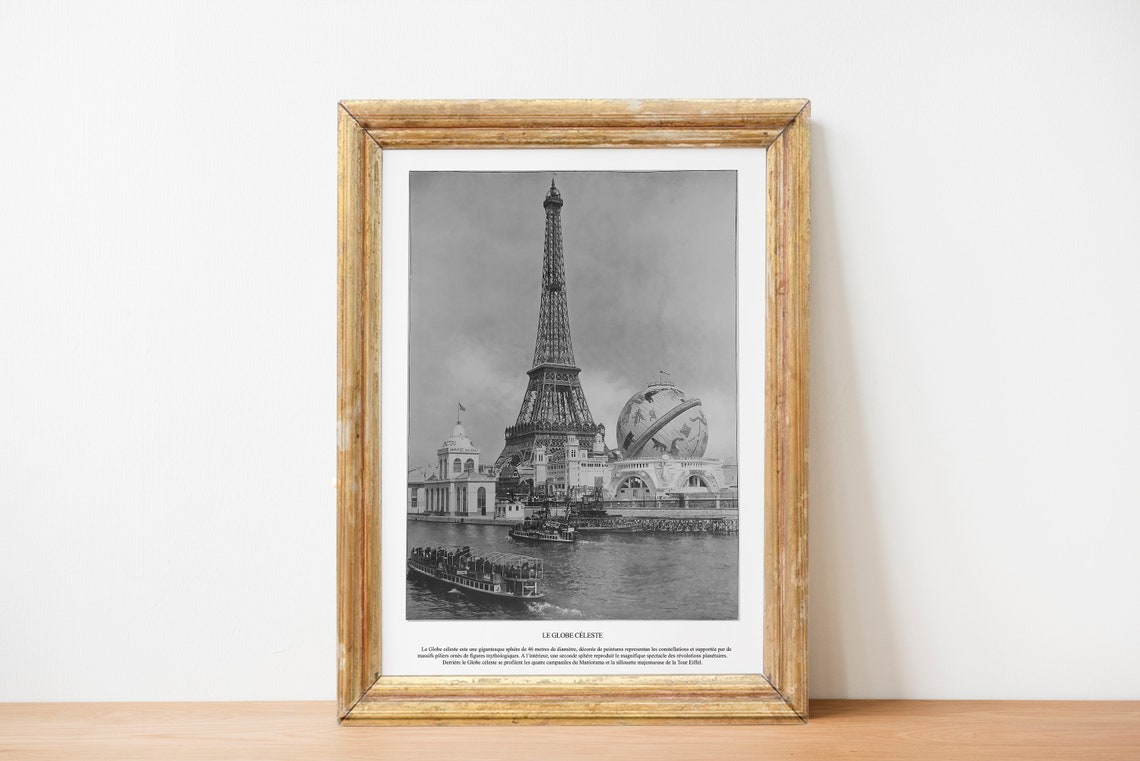 Eiffel Tower Expo 1900 Black And White Wall Art Vintage Paris Engraving Art For Decoration A1 A2 A3 A4 - Image 5