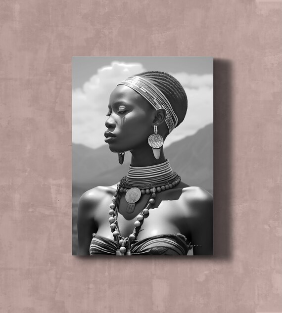 African Woman Photography Ethnic Culture Feminist Wall Art Minimalistic Black Owned Luxury Home Wall Decor Modern Interior Poster