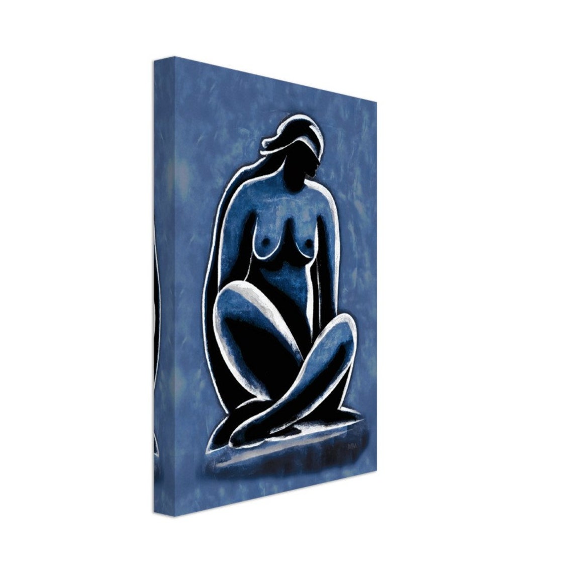 Nude Silhouette Art Abstract Print Modern Blue Figurative Picasso Wall Decor Contemporary Minimalist Home Art Decoration - Image 2