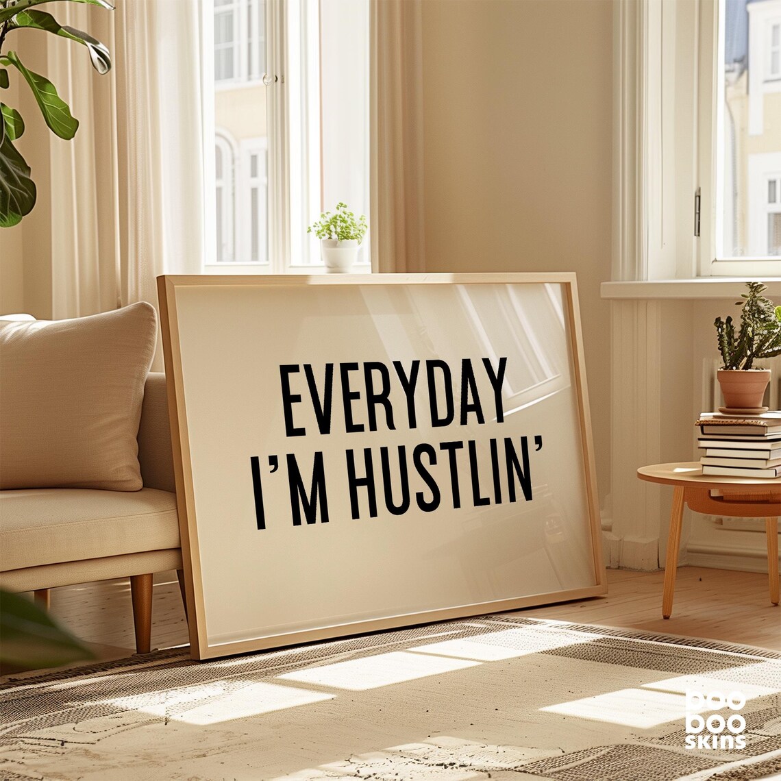 Everyday I'm Hustlin' Motivational Western Poster