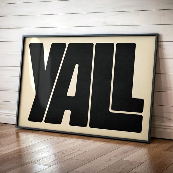 Instant Yall Typography Print Gift For Home 60s Wall Art Housewarming Gift Farmhouse Decor Nostalgic 70s Yall Poster