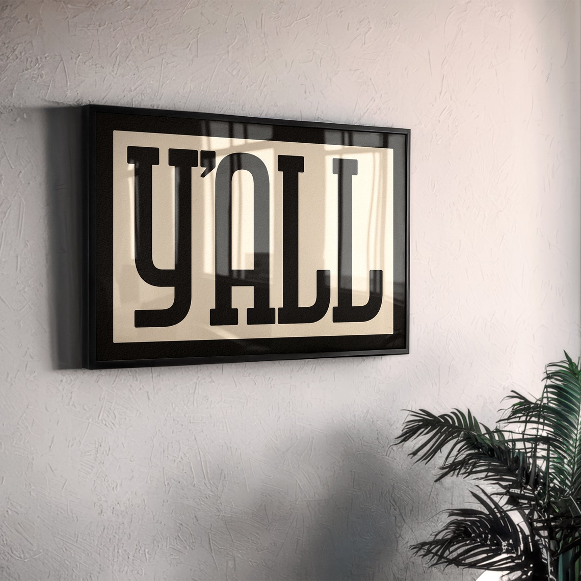 Yall Black Rounded Bold Type Modern Minimalist Western Poster - Image 3