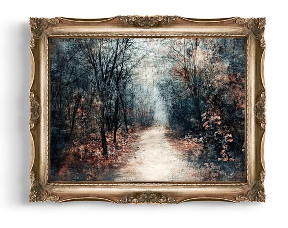 Creepy Forest Art Eerie Vintage Style Wall Dark Decor Spooky Landscape Print Home