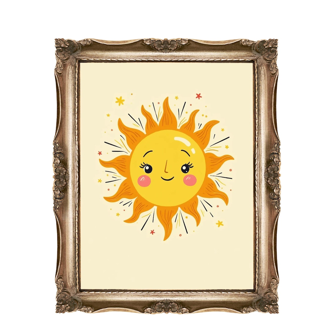 Happy Sun Smiling Nursery Decor Cheerful Kids Room Playroom Print