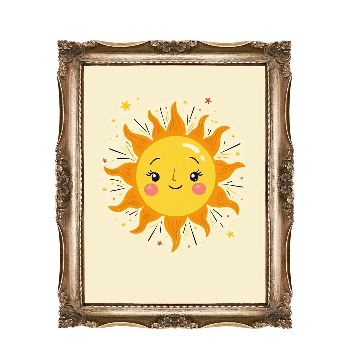 Sunshine Wall Art Kids Nursery Decor Happy Sun Print Playroom Illustration Room