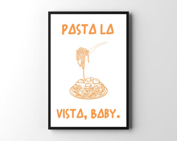 Pasta Lover Funny Quote, Vintage Kitchen Art Print