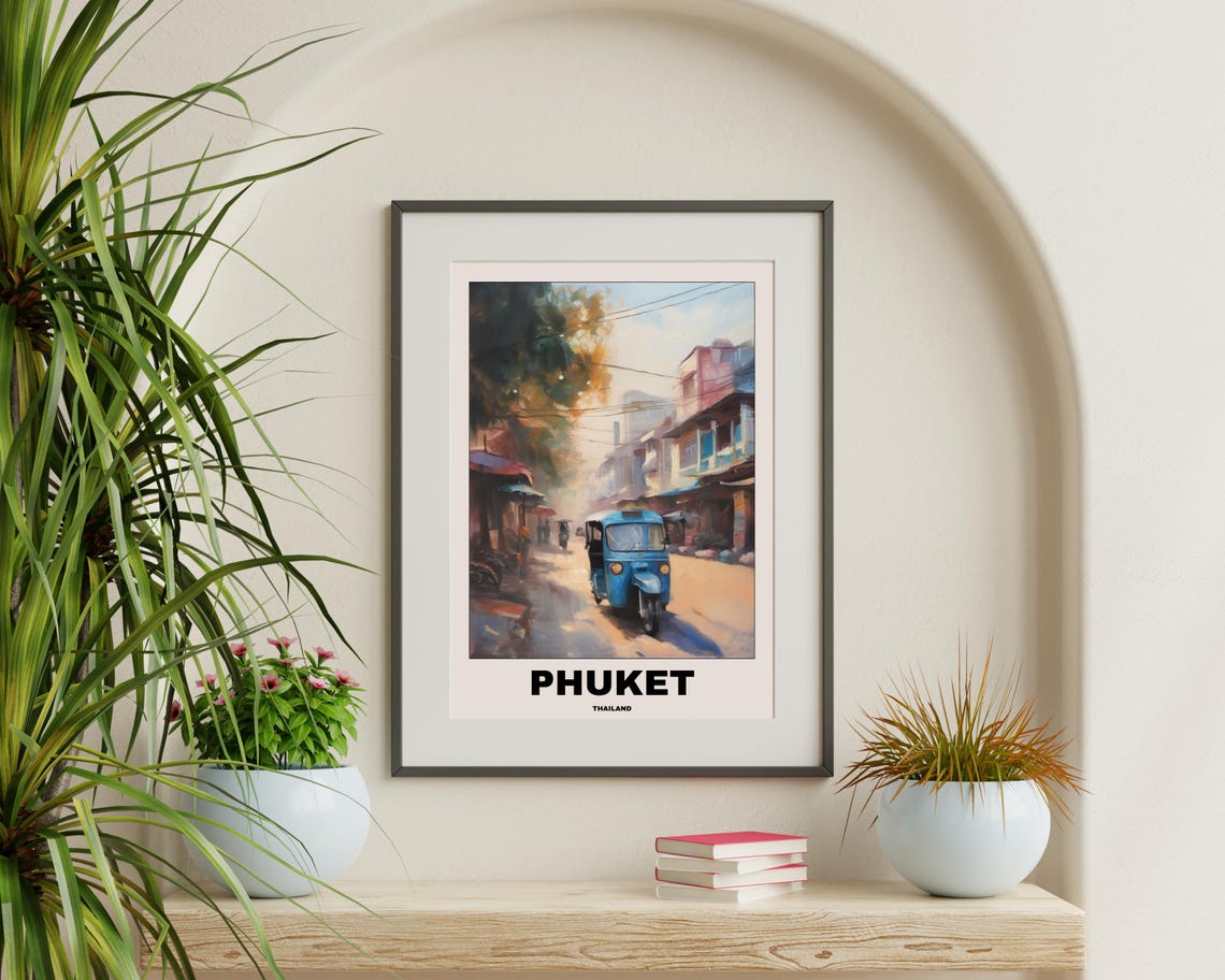 Thailand Phuket City Painting, Scenic Travel Poster - Image 3