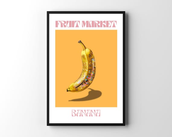 Retro Banana Disco Ball, Funky Boho Decor