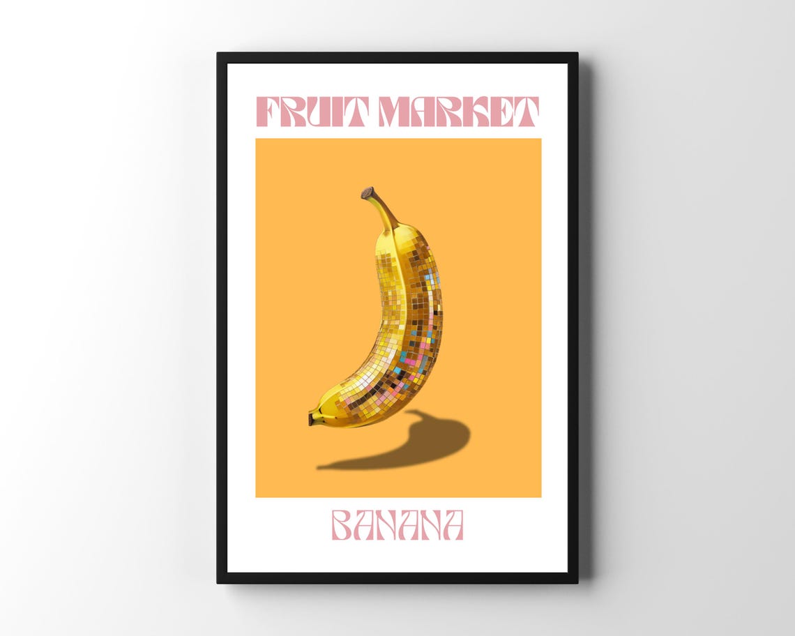 Retro Banana Disco Ball, Funky Boho Decor