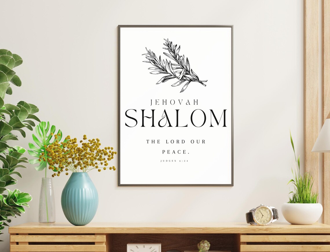Jehovah Shalom The Lord Our Peace Judges 624 Hebrew Name Art Poster - Image 3