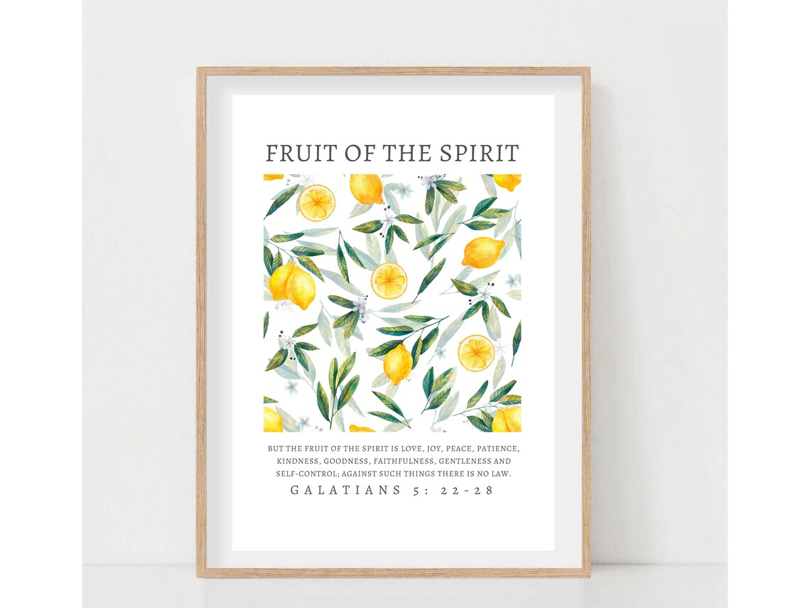 Fruit Of The Spirit Retro Christian Scripture Art Print - Image 2
