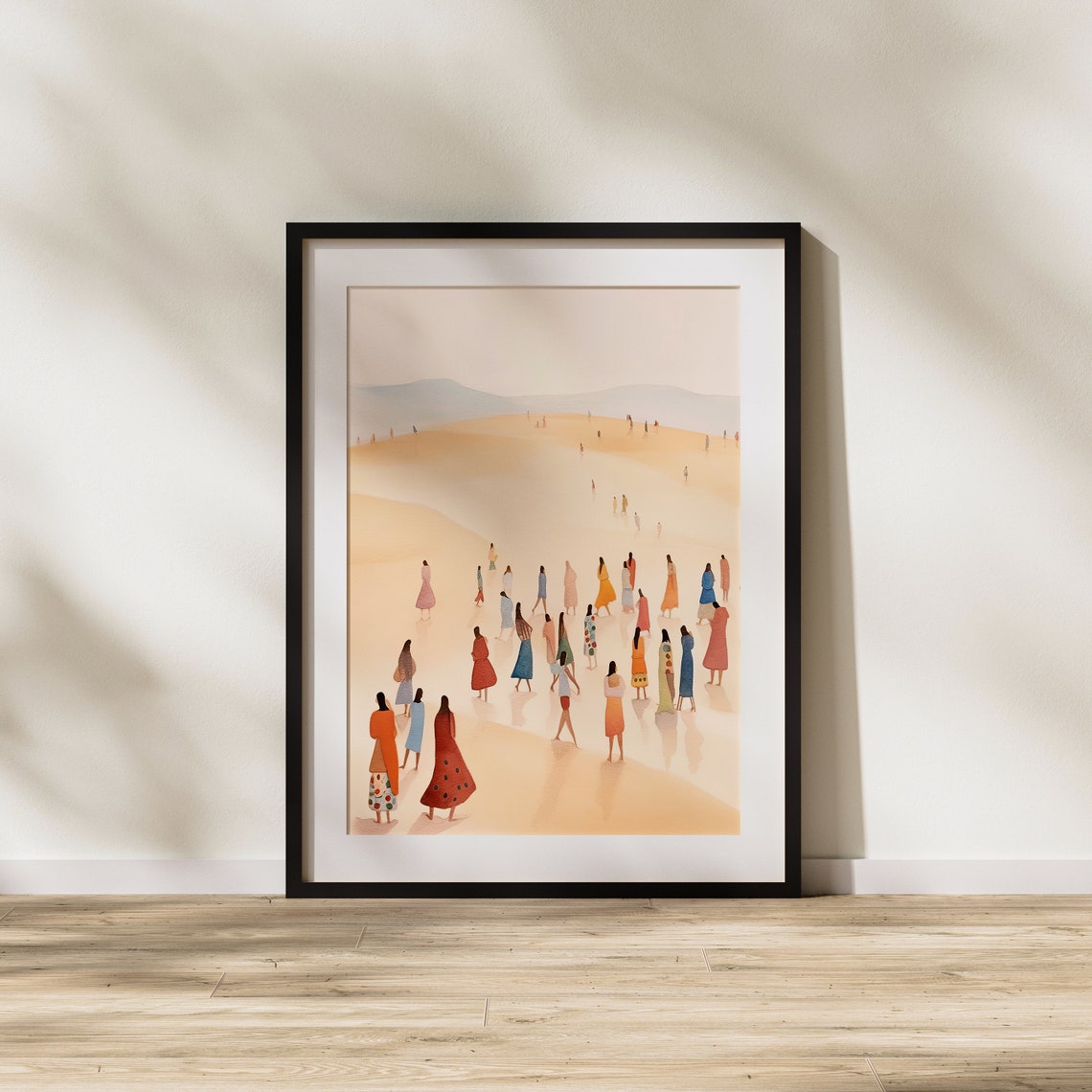 Vibrant Desert Illustration Modern Art Wall People Painting - Image 2
