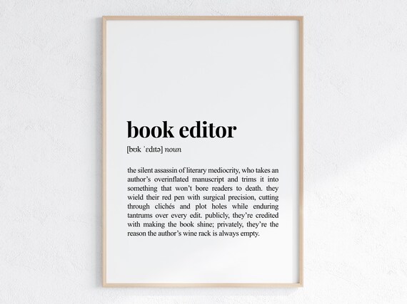 Book Editor Definition Funny Sarcastic Dictionary Style Poster