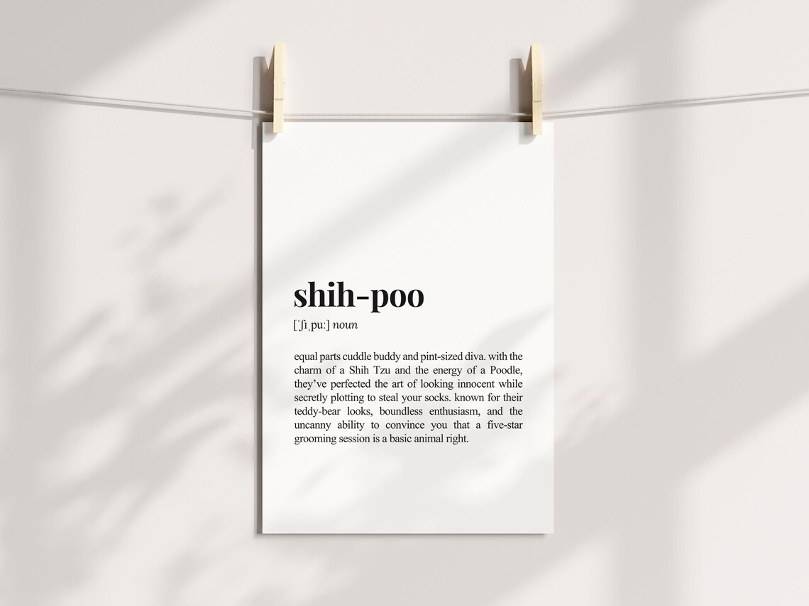 Shih Poo Definition Art Print, Funny Dog Parent Gift - Image 3